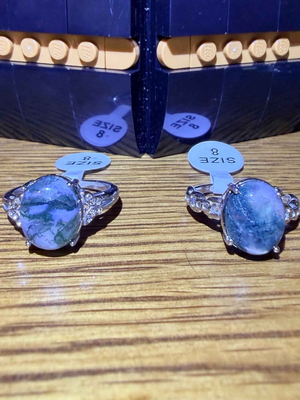 Stainless Steel Moss Agate Ring - Picture 6 of 9